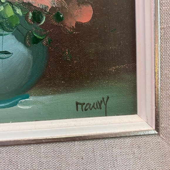 Vintage Floral Oil Painting | Framed Roses Still Life | Signed Wall Art - Picture 2 of 3